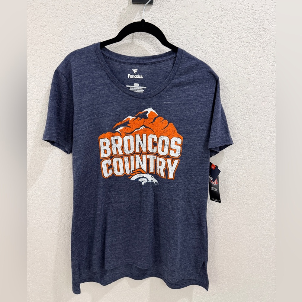 Denver Broncos Fanatics Women’s  Heathered Blue Graphic Tee NFL